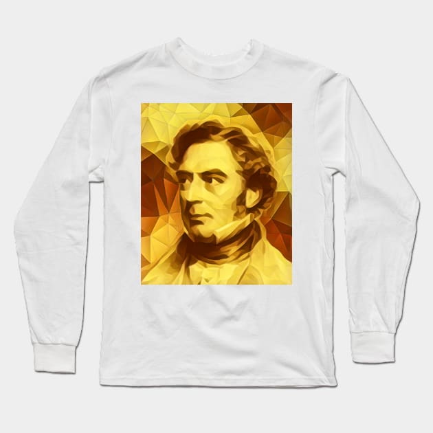 Robert Stephenson Golden Portrait | Robert Stephenson Artwork 9 Long Sleeve T-Shirt by JustLit